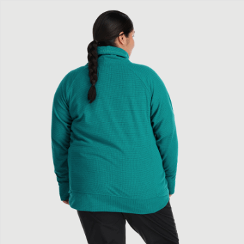 Outdoor Research Jersey Con Capucha De Mezcla De Senderos Para Mujer-plus Lago Profundo