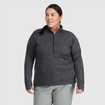 Outdoor Research Mujer Alpine Onset Merino 150 Half Zip-plus Carbón Jaspeado