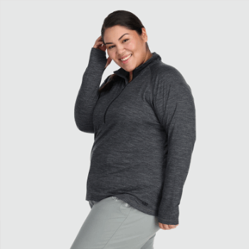 Outdoor Research Mujer Alpine Onset Merino 150 Half Zip-plus Carbón Jaspeado