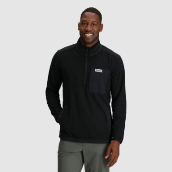 Outdoor Research Jersey Negro Con Cremallera De Un Cuarto De Trail Mix Para Hombre