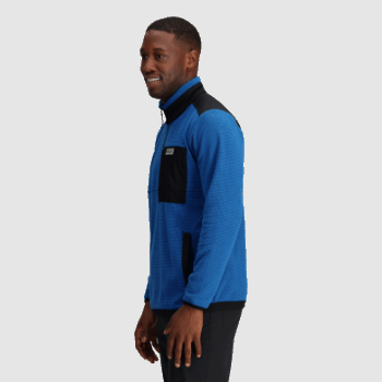 Outdoor Research Jersey De Mezcla De Senderos Para Hombre Con Un Cuarto De Cremallera Azul Clásico