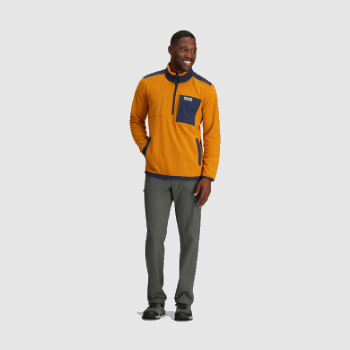 Outdoor Research Jersey Con Cremallera De Un Cuarto De Trail Mix Para Hombre, Latón