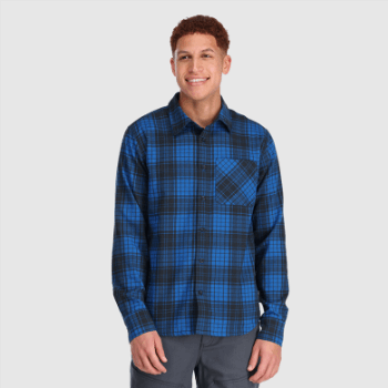 Camisa De Franela Kulshan Para Hombre De Investigación Al Aire Libre A Cuadros Azul Clásico