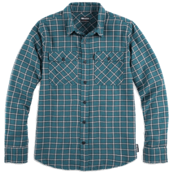 Camisa De Franela De Retroalimentación Para Hombres De Investigación Al Aire Libre A Cuadros De Línea De árboles Claros