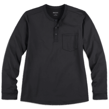 Outdoor Research Baritone Hombre Manga Larga Cuello Henley Negro