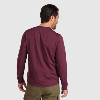Outdoor Research Barítono Para Hombre Manga Larga Henley Kalamata Heather