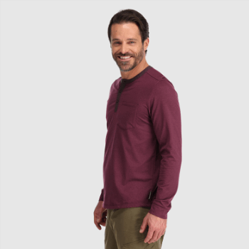 Outdoor Research Barítono Para Hombre Manga Larga Henley Kalamata Heather