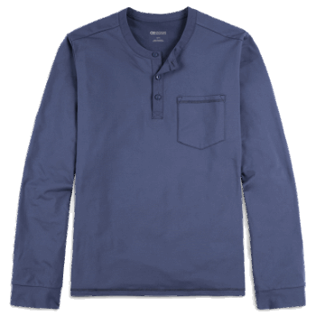 Outdoor Research Barítono Para Hombre Manga Larga Henley Azul Marino