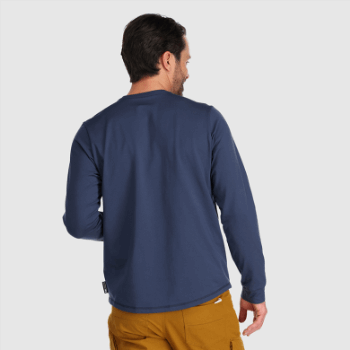 Outdoor Research Barítono Para Hombre Manga Larga Henley Azul Marino