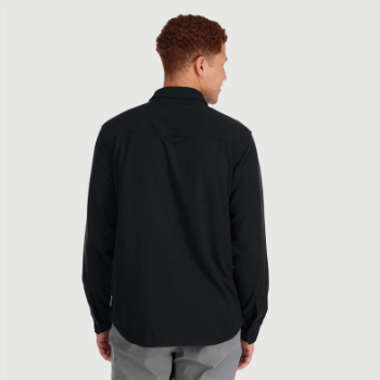 Chaqueta De Camisa Negra De Mezcla De Senderos Para Hombres De Investigación Al Aire Libre