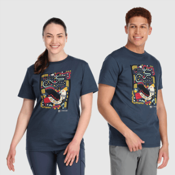 Camiseta Gráfica De La Serie De Artistas De Investigación Al Aire Libre Azul Marino